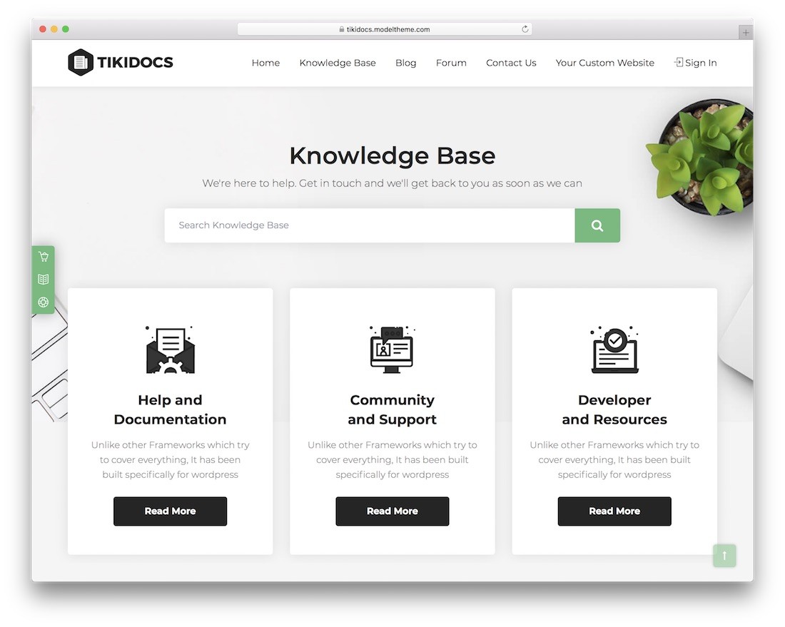 tikidocs wordpress soporte técnico tema
