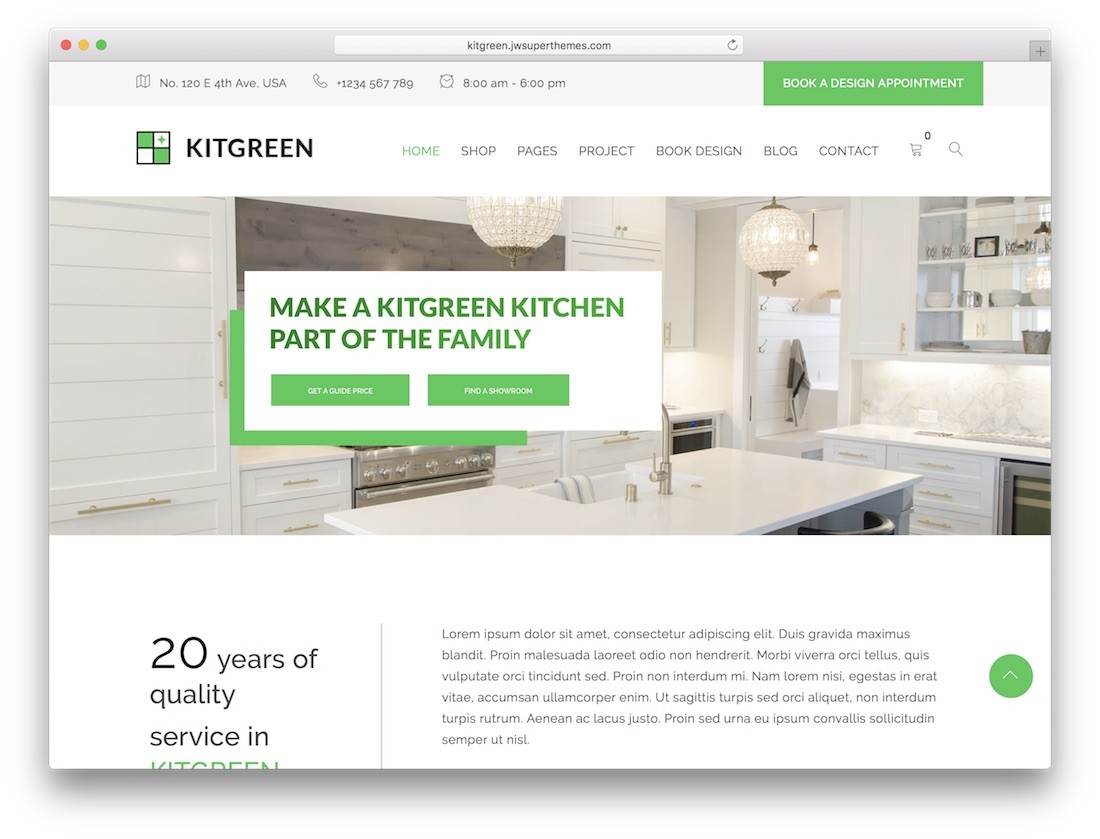 motyw wordpress w stylu kitgreen