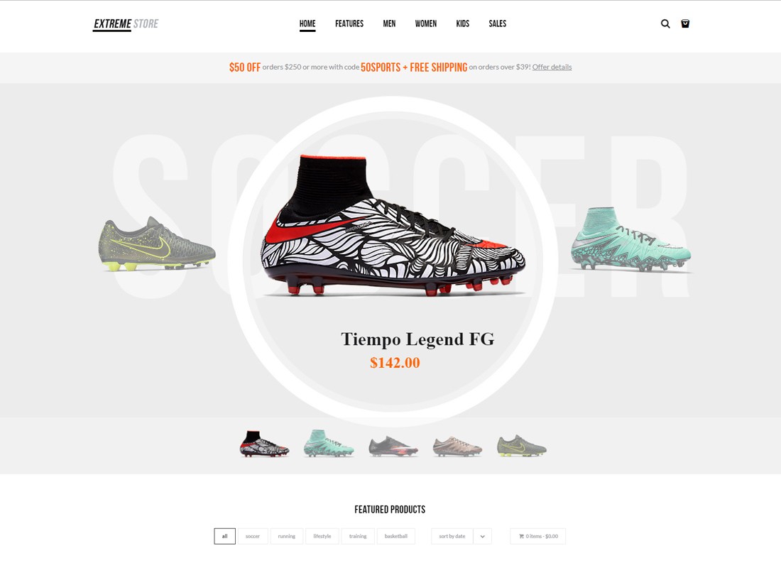 extremo | Tema de WordPress para tienda de ropa y equipo deportivo