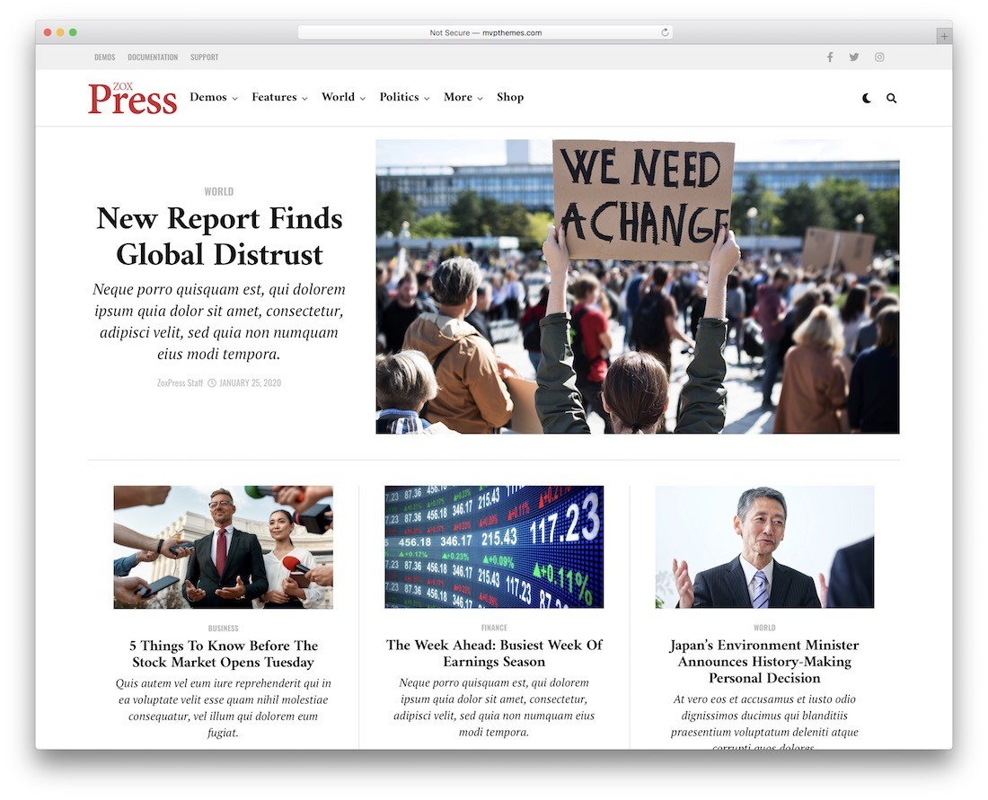 tema de wordpress de noticias zoxpress