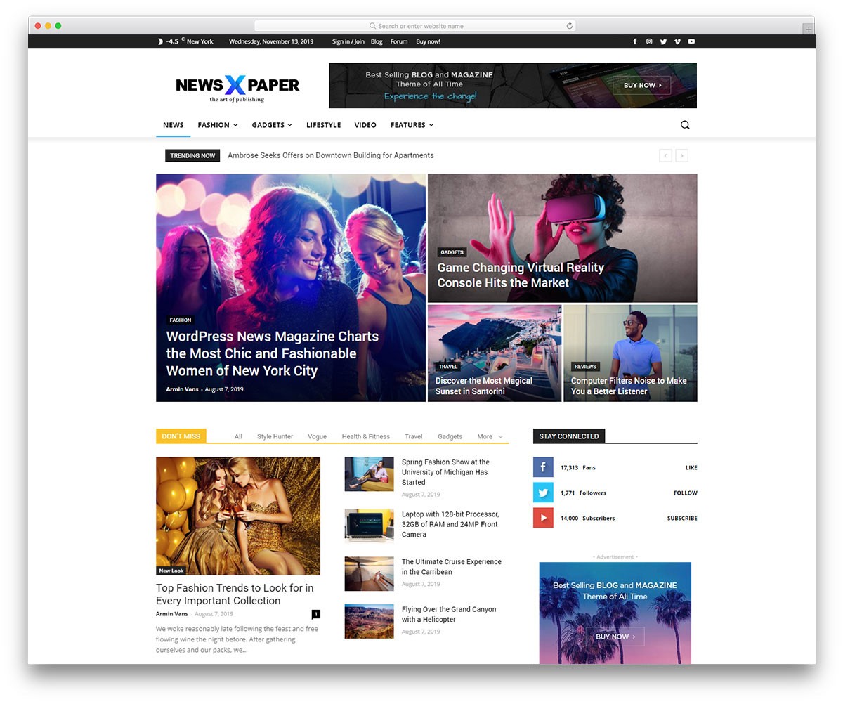 motyw wordpress gazety