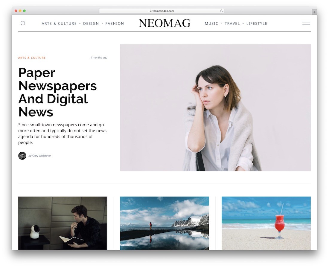 tema de wordpress de estilo de vida neomag