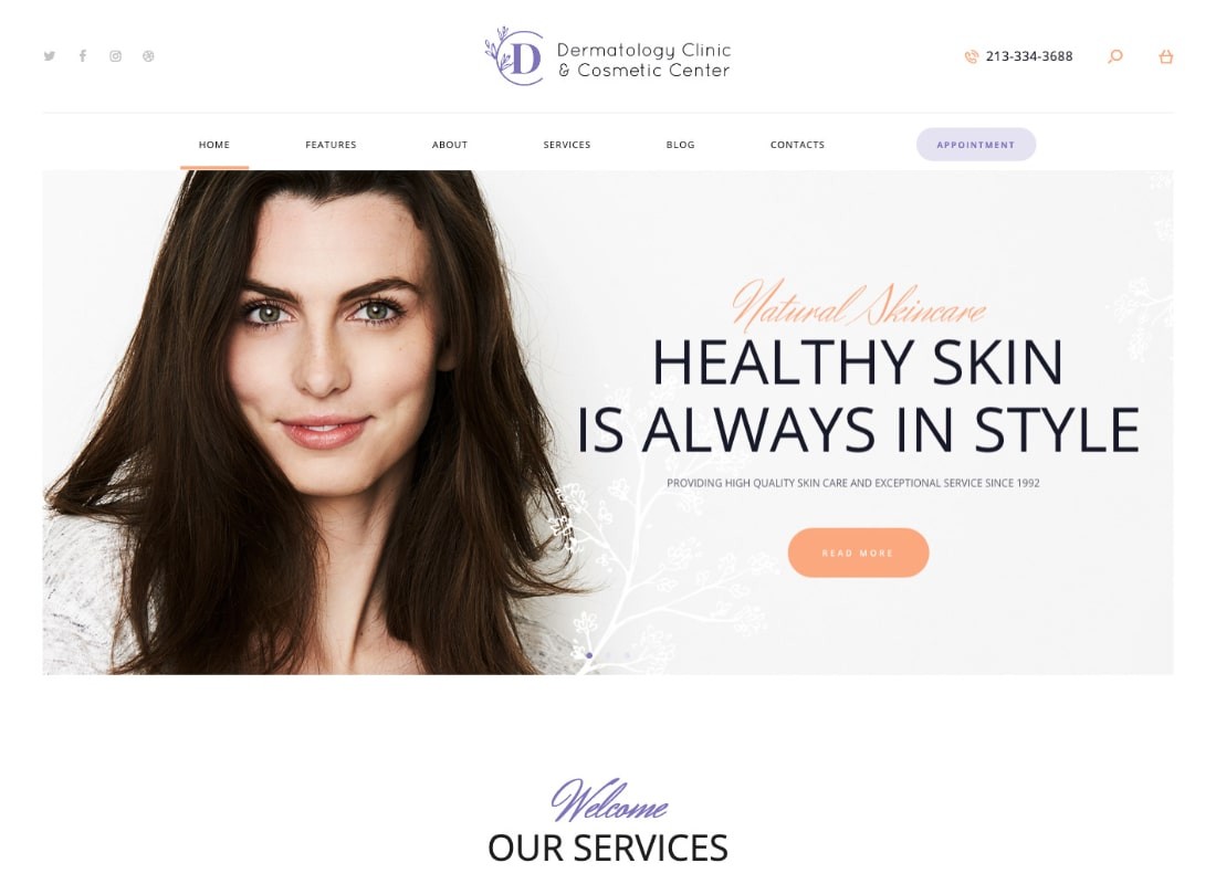 D&C | Motyw WordPress Klinika Dermatologii i Centrum Kosmetologii