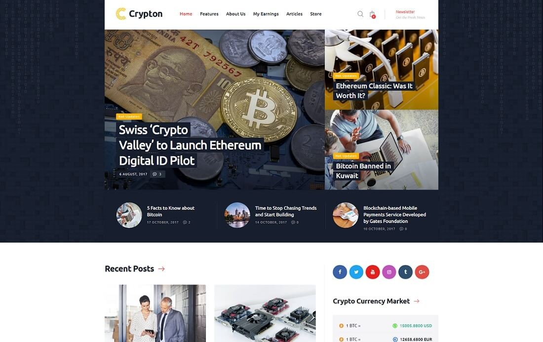 tema wordpress de criptomoeda crypton