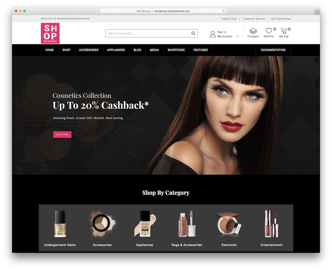 tema wordpress do compositor visual shopinia