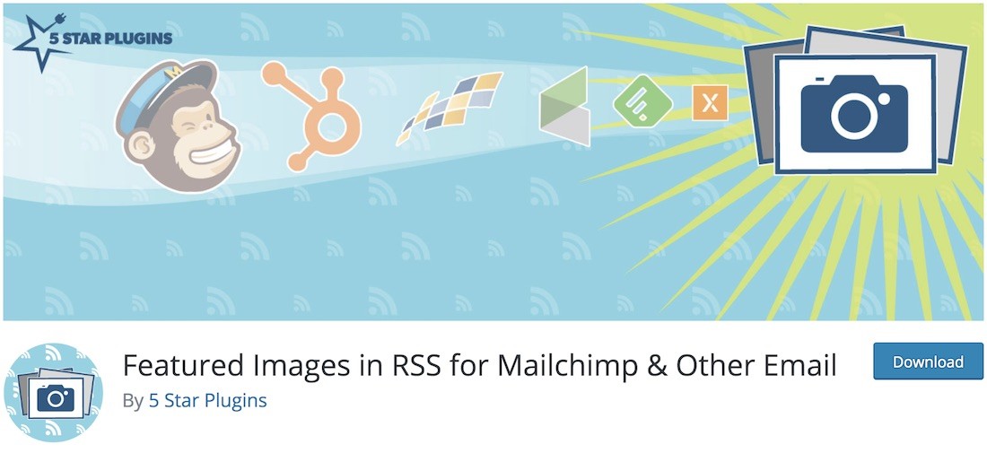 imagens em destaque para feeds rss plugin wordpress mailchimp grátis