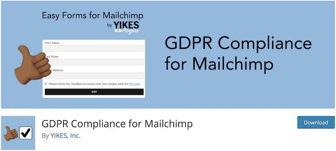 conformidade com gdpr para mailchimp