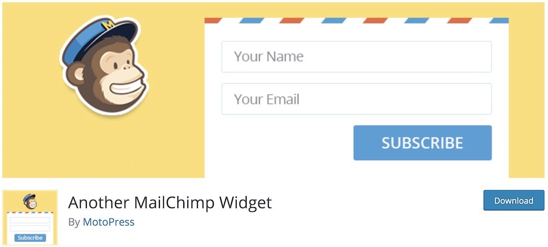 outro plugin wordpress gratuito do widget mailchimp