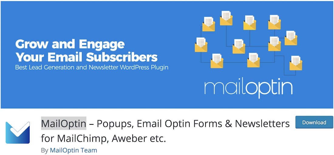 plugin gratuito para mailchimp para wordpress mailoptin