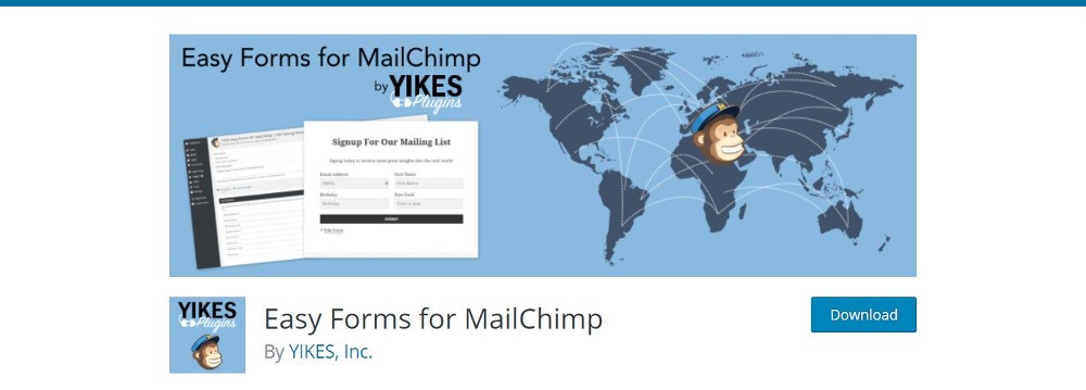 Formulários fáceis para MailChimp