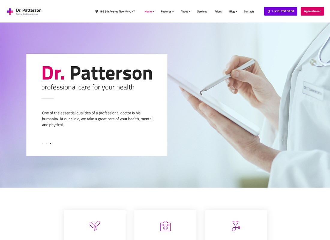 Dr. Patterson | Tema de WordPress para medicina y salud