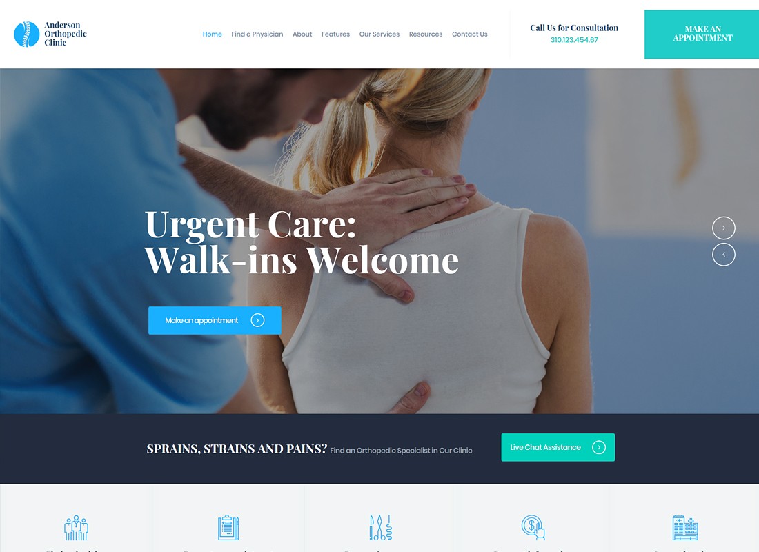 anderson | Tema de WordPress para clínica ortopédica y centro médico
