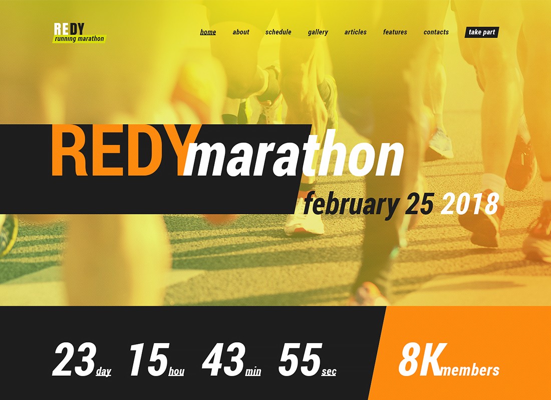 Redy | Motyw WordPress Maraton i sport