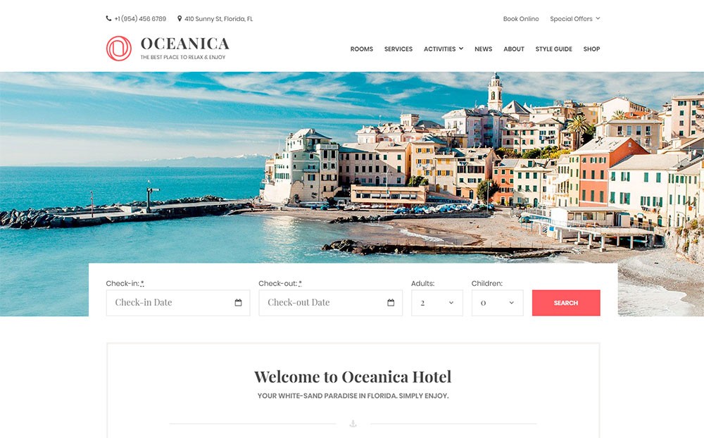 Oceanica - Tema WordPress de reserva de hotel