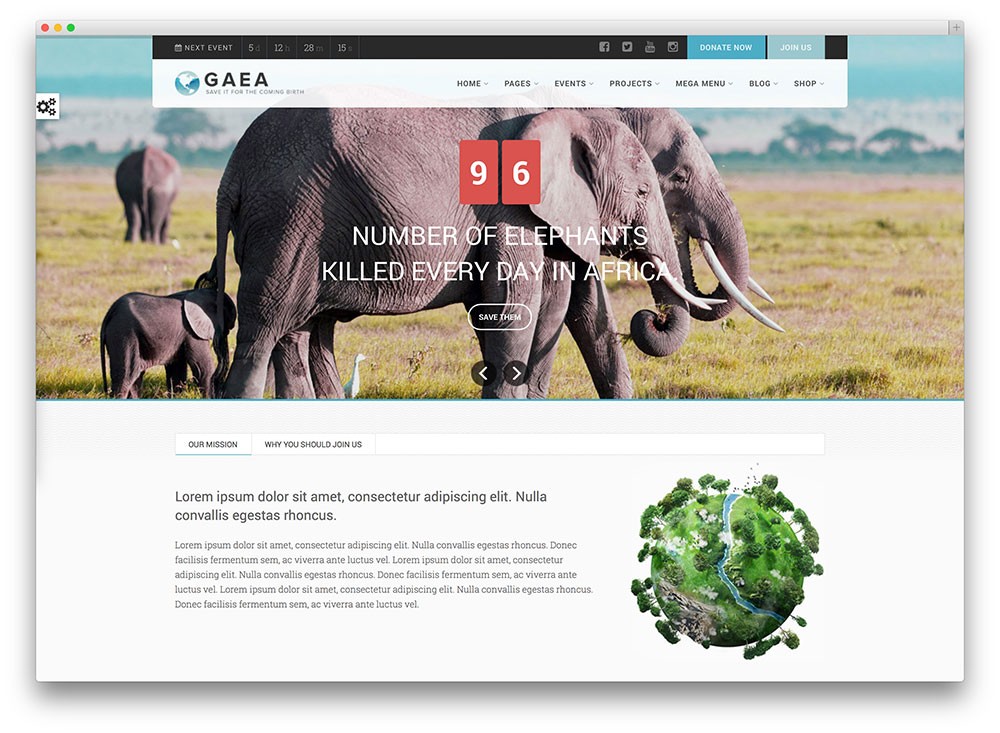 Gaea - Tema WordPress Ambiental