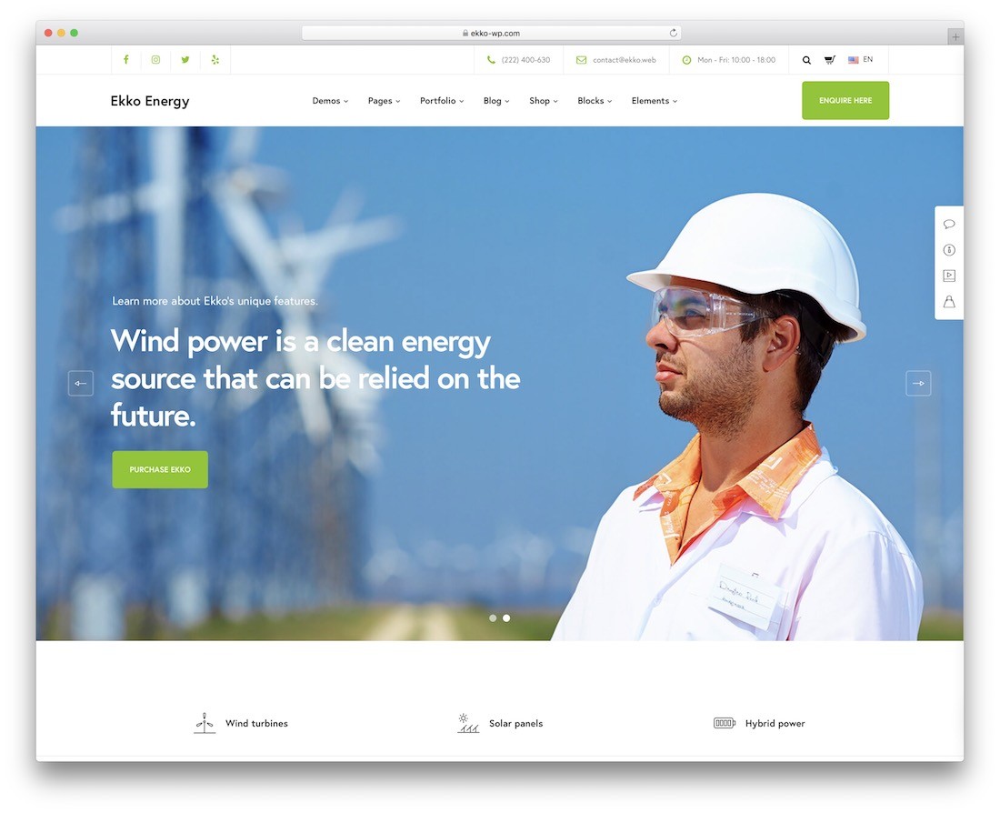 ekko ecologia tema wordpress ambiental