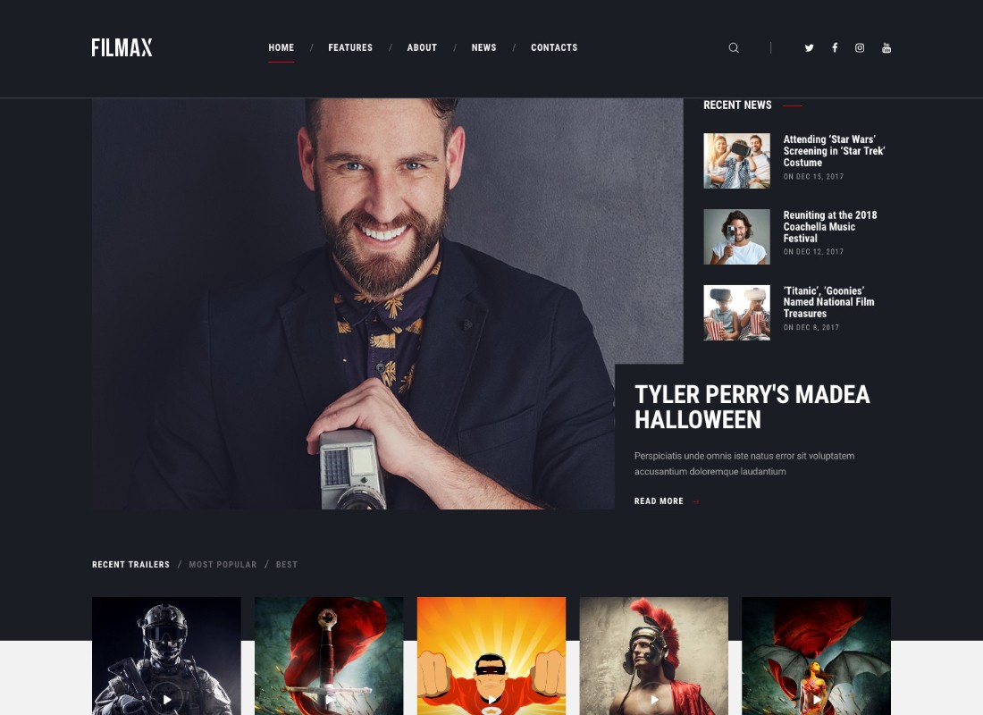 Filmax | Tema WordPress Majalah Film