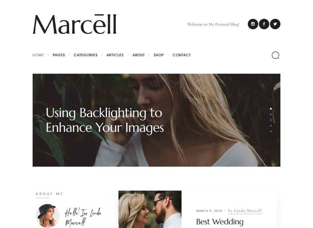 Marcell | 20+ Tata Letak Multi-Konsep Personal Blog & Majalah Tema WordPress