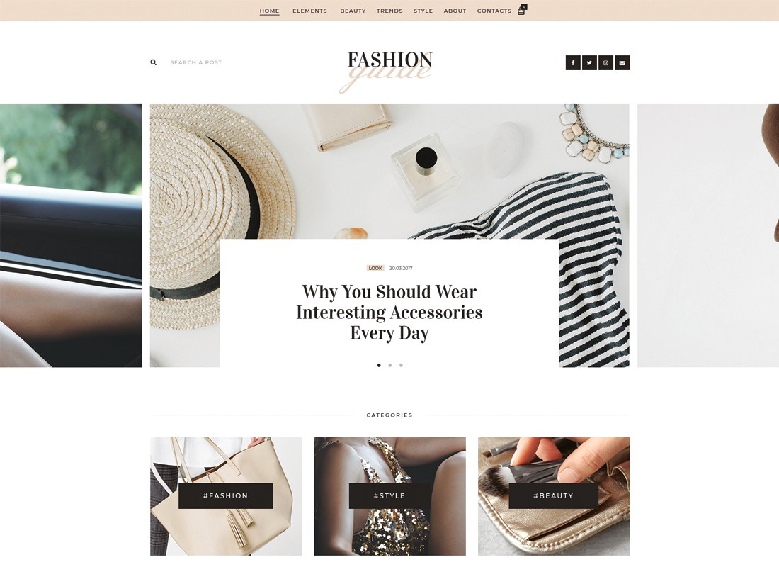 Guia de moda | Tema WordPress de revista online e blog de estilo de vida