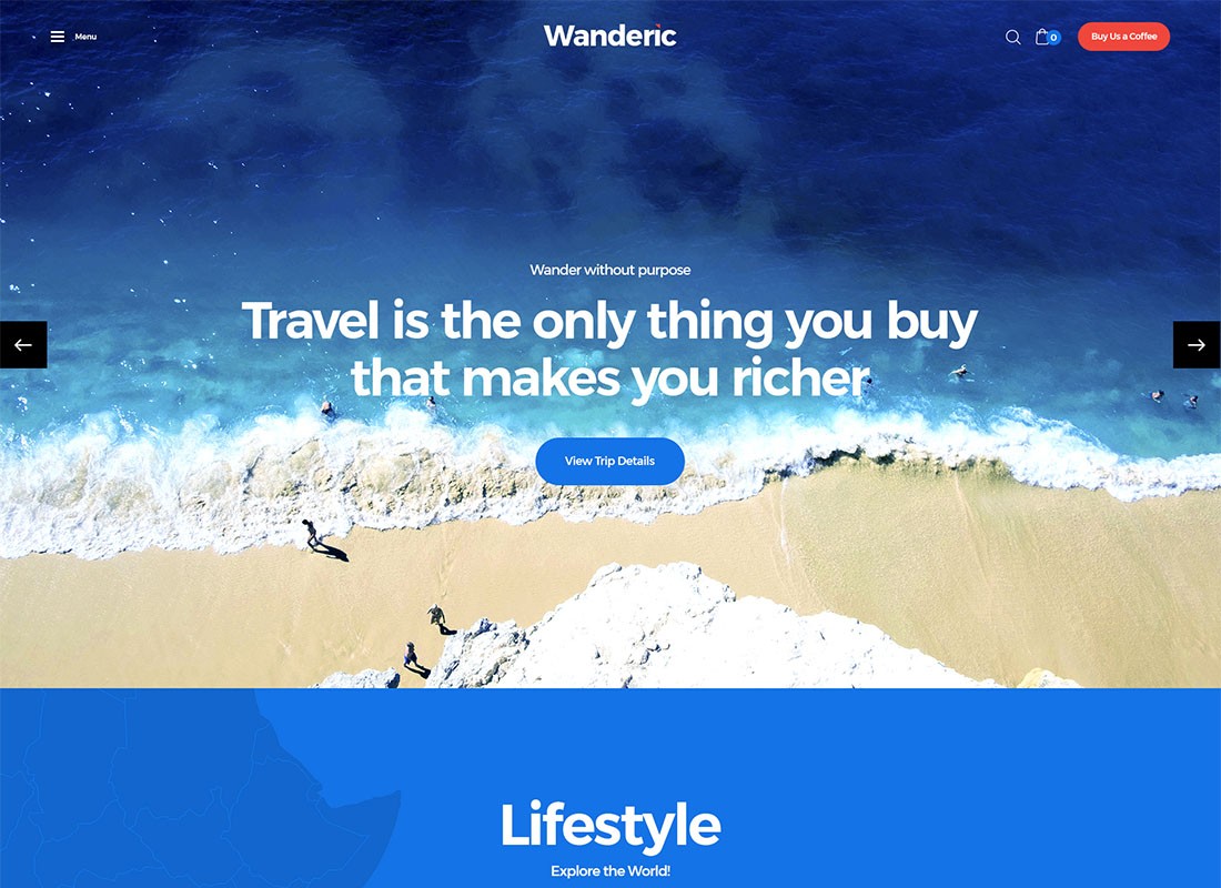 Wanderic - Blog de viagens e tema WordPress de estilo de vida