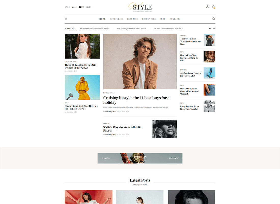 Estilo de rua - Tema WordPress de blog pessoal de moda e estilo de vida