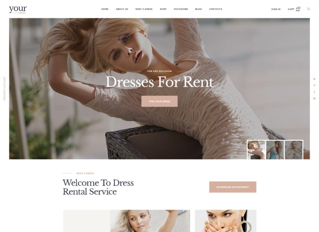 Gaun Anda | Tema WordPress Layanan Sewa Pakaian