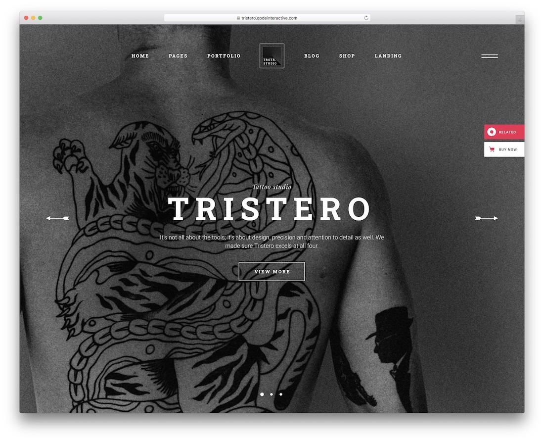 tristero tattoo salon wordpress motyw