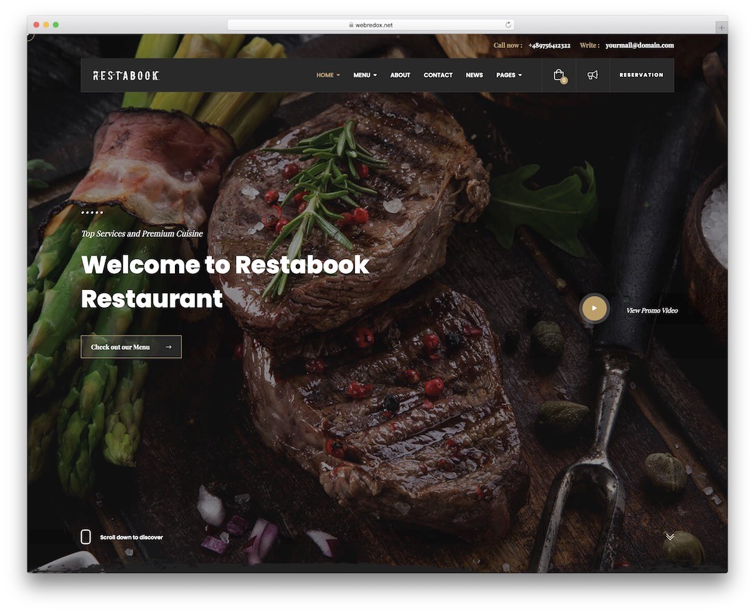 restabook tema de restaurante wordpress