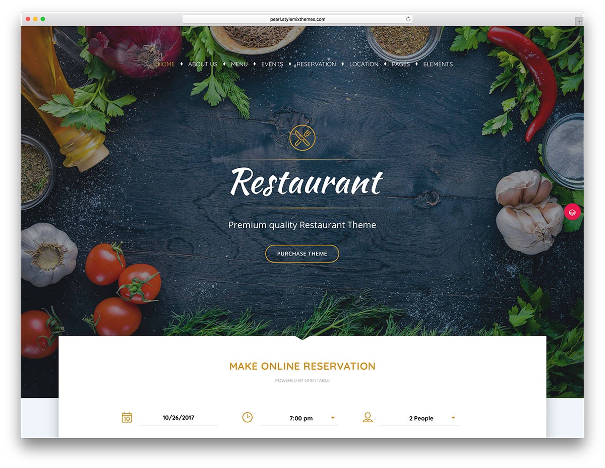 Tema WordPress de reserva online de restaurante