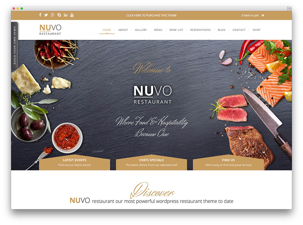 nuvo - tema de restaurante de comida orgânica