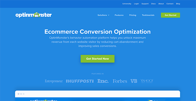 OptinMonster landing page example