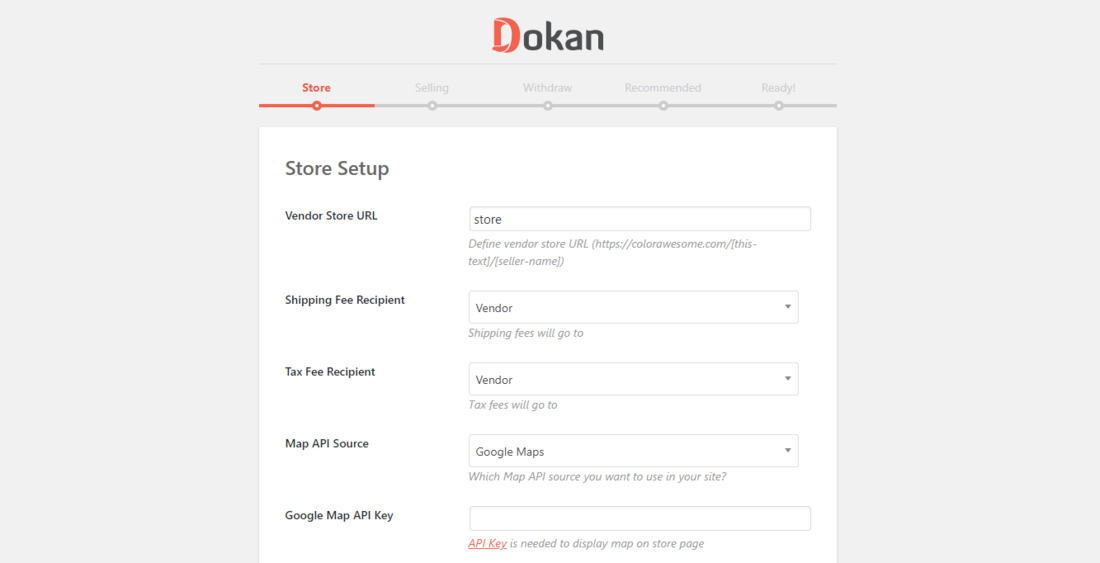 Dokan – Melhor página de configuração da solução WooCommerce Multivendor Marketplace