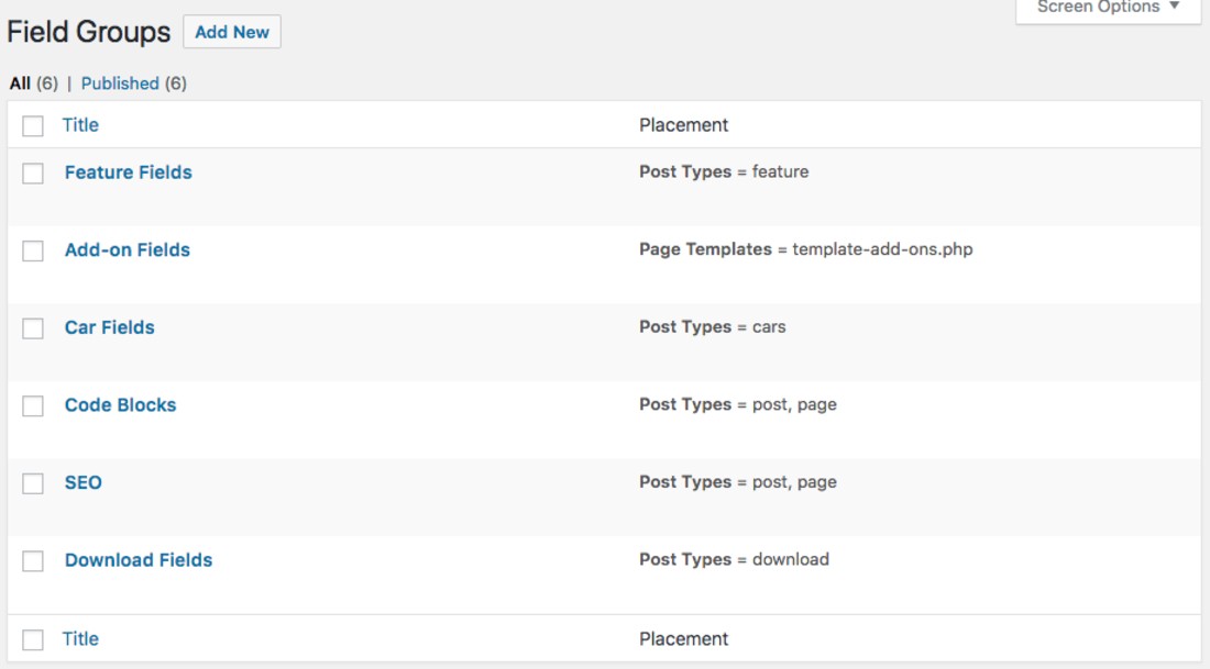 Página de configuración de Field Suite personalizada