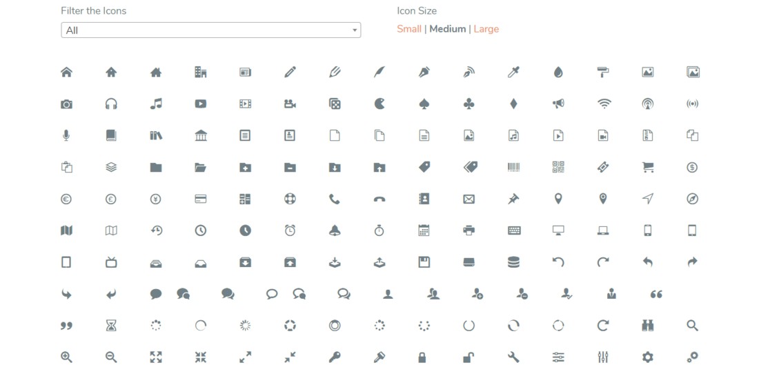 WP SVG Icons WordPress Icons Plugins página de demonstração