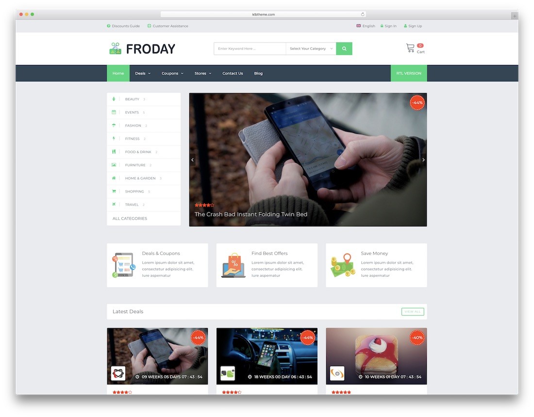 tema de ofertas diárias do froday wordpress