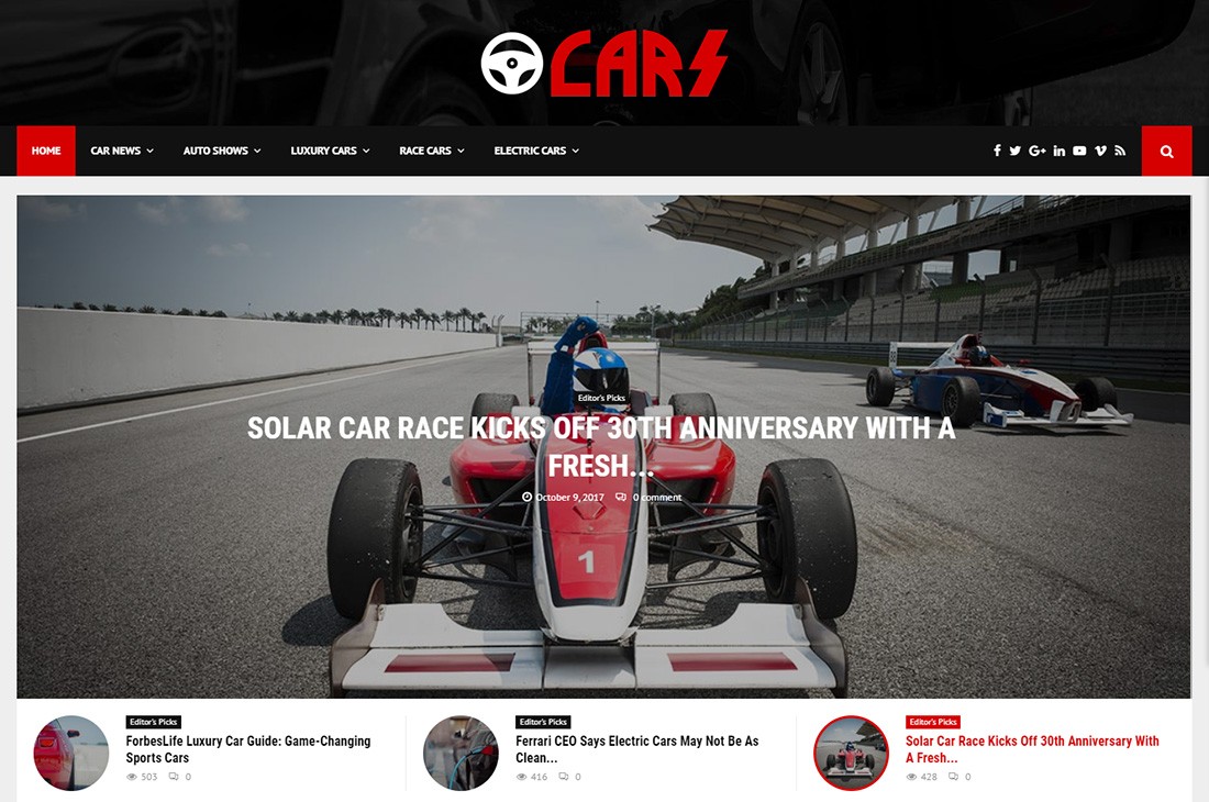 temas wordpress da revista de carros pennews