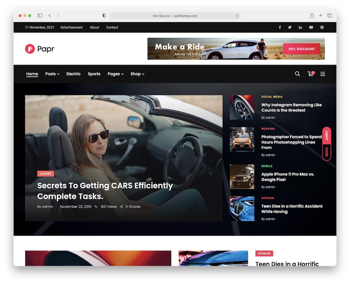 tema wordpress da revista auto papr