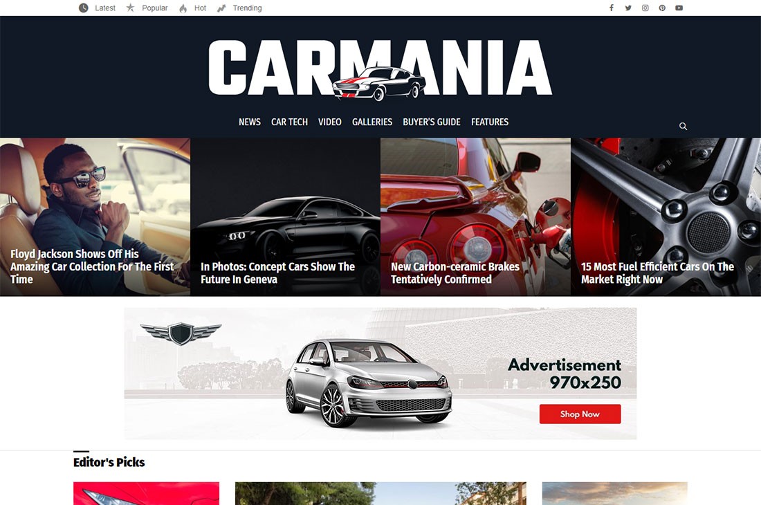 temas wordpress da revista de carros bimber