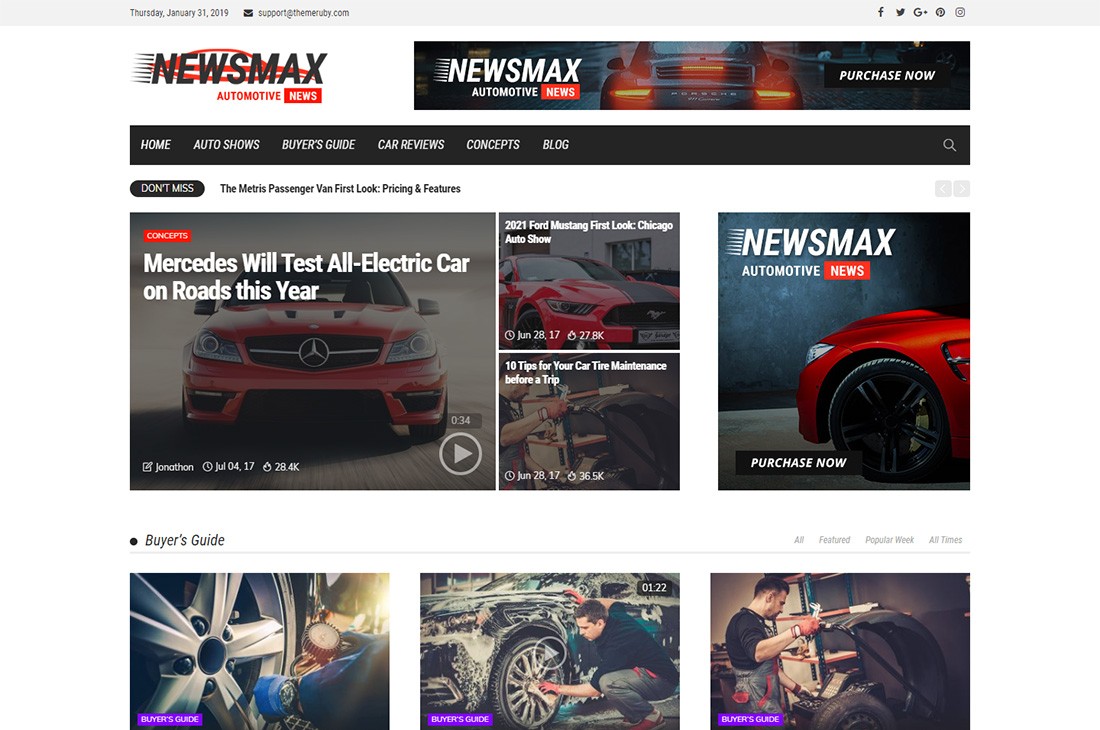 temas wordpress da revista de carros newsmax