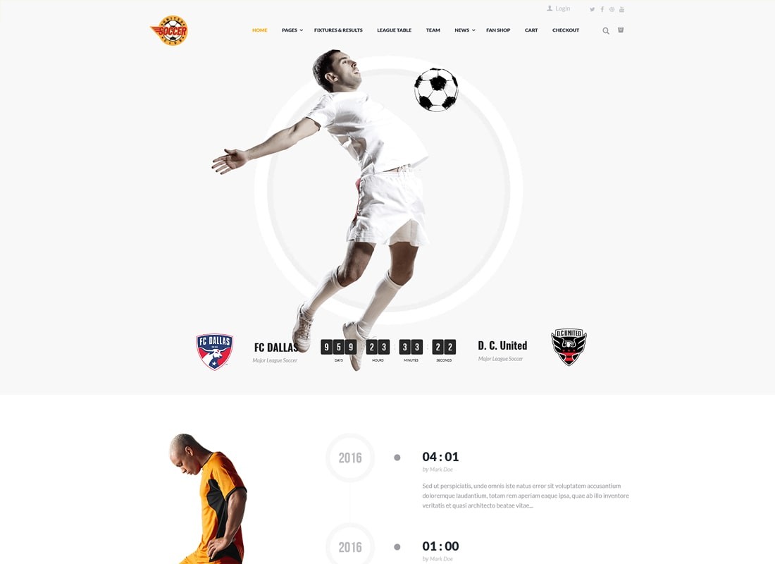 club de futbol | Fútbol, ​​Deportes Tema de WordPress