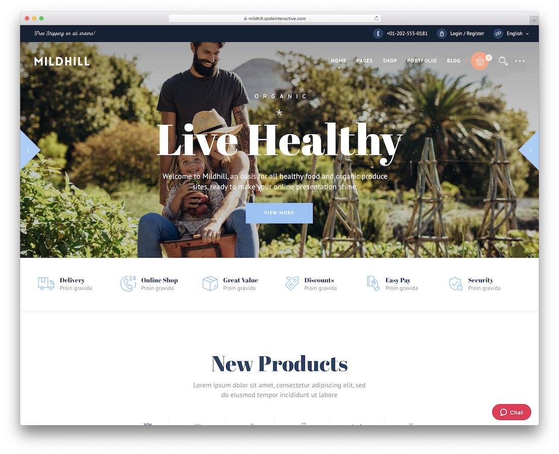 tema de la tienda web de wordpress de mildhill