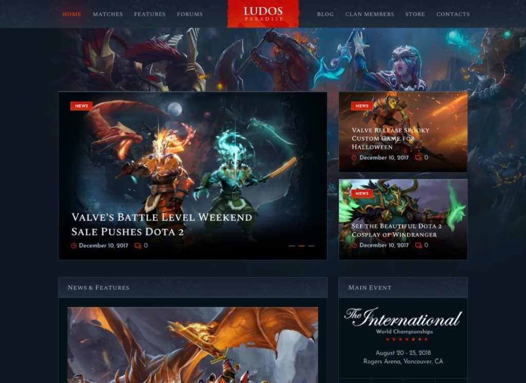 Ludos Paraíso | Blog de jogos de vídeo e tema WordPress de esports de clã