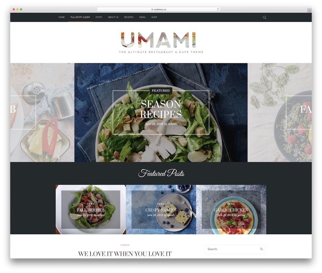 tema de blog de comida picante wordpress