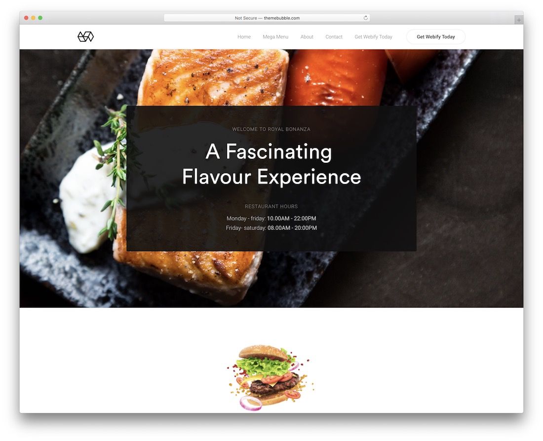 tema de blog de comida wordpress webify