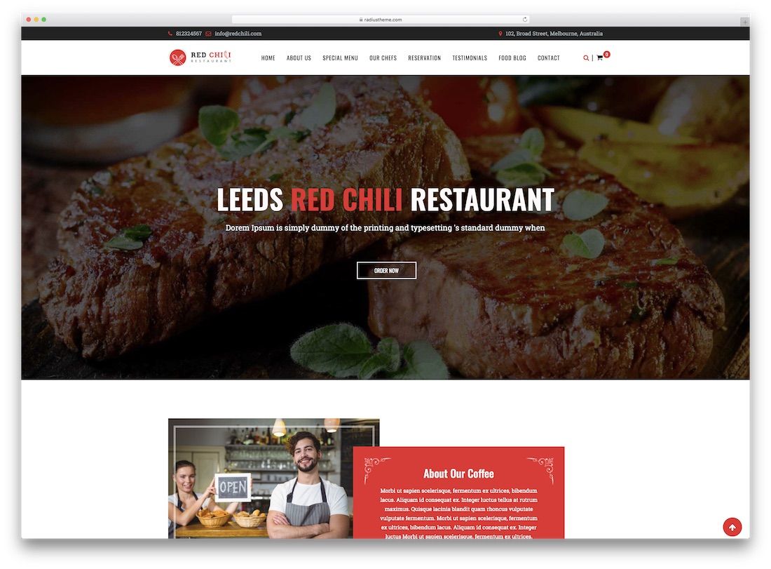 redchili catering wordpress teması.