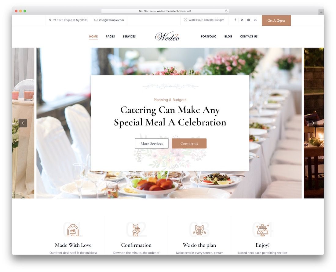 wedco catering wordpress teması.