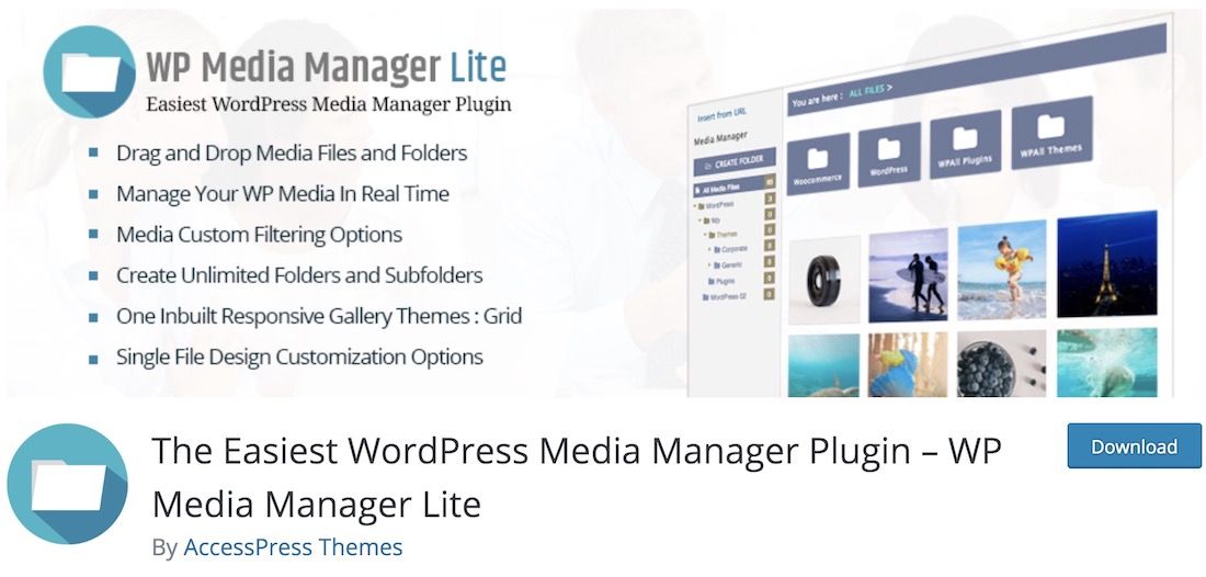 wp media manager لايت البرنامج المساعد ووردبريس