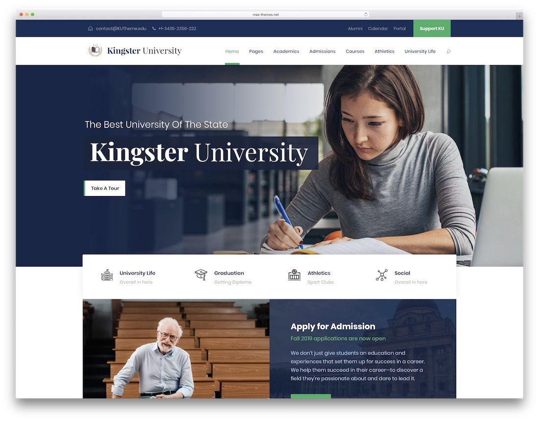 modelo de site da escola kingster