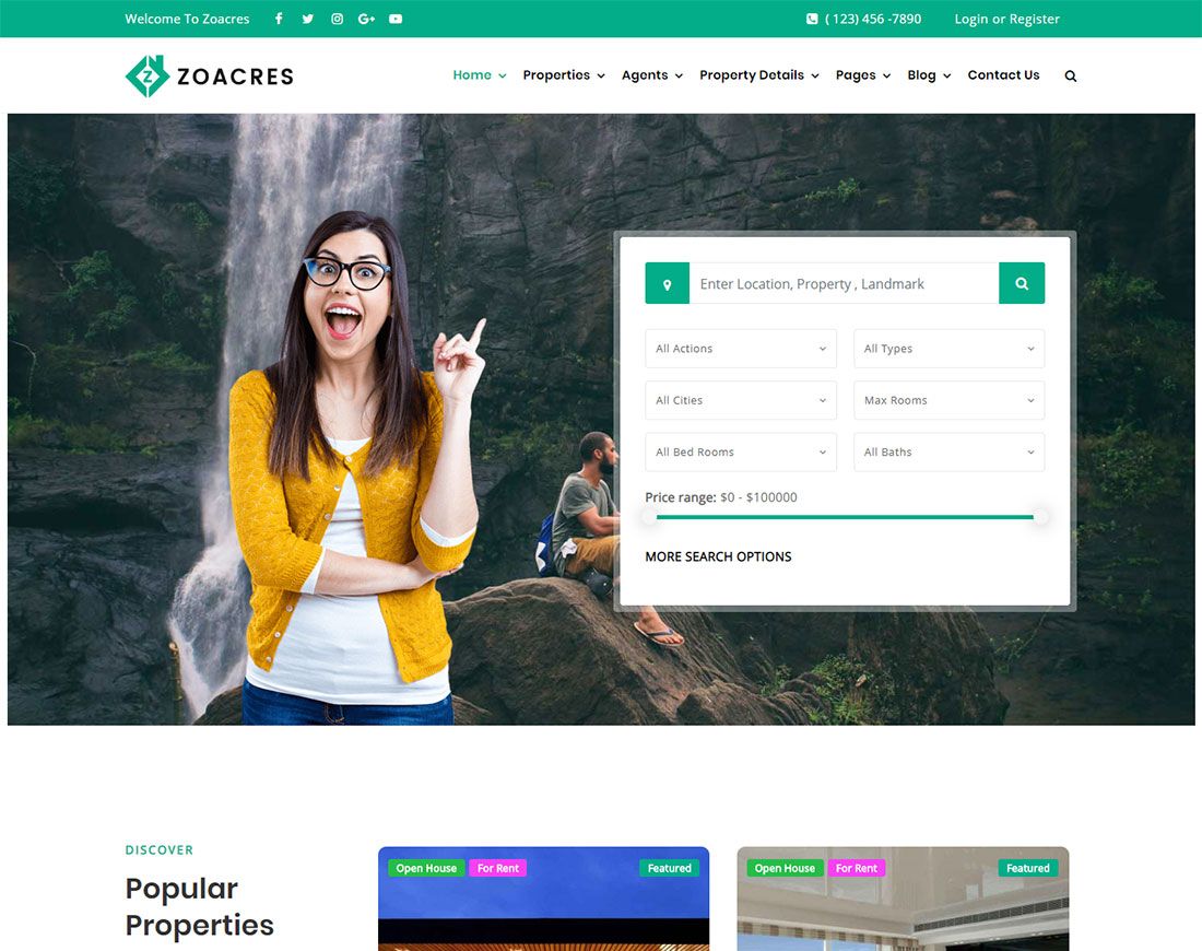 Zoacres - 物业出租 WordPress 主题