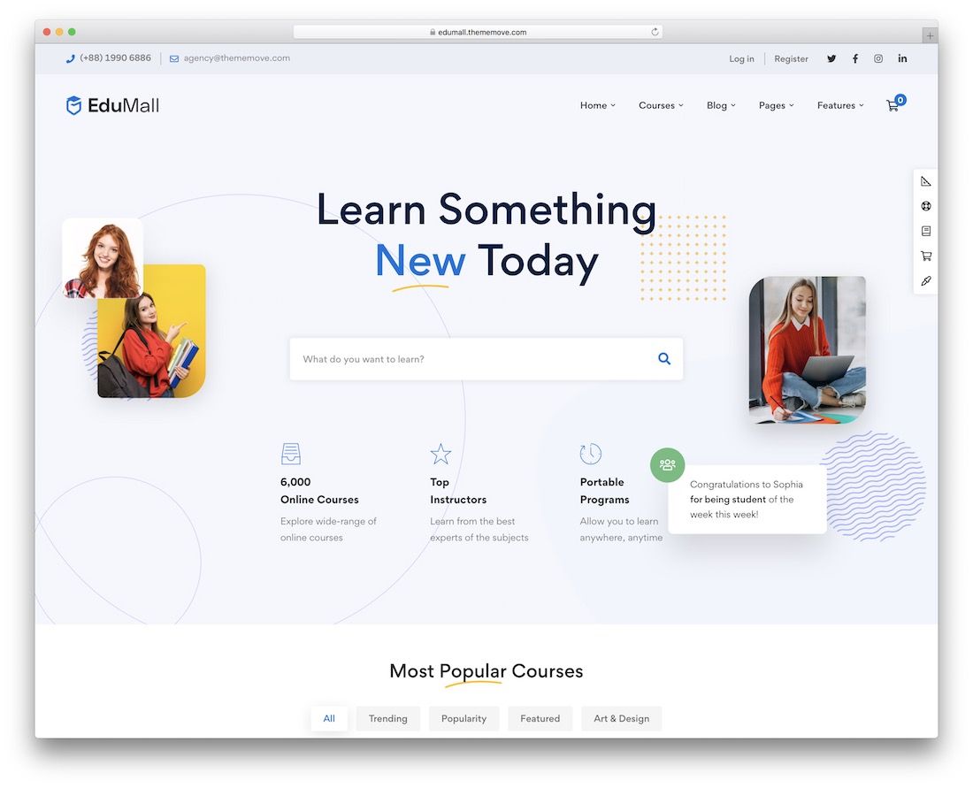 Motyw wordpress edumall lms